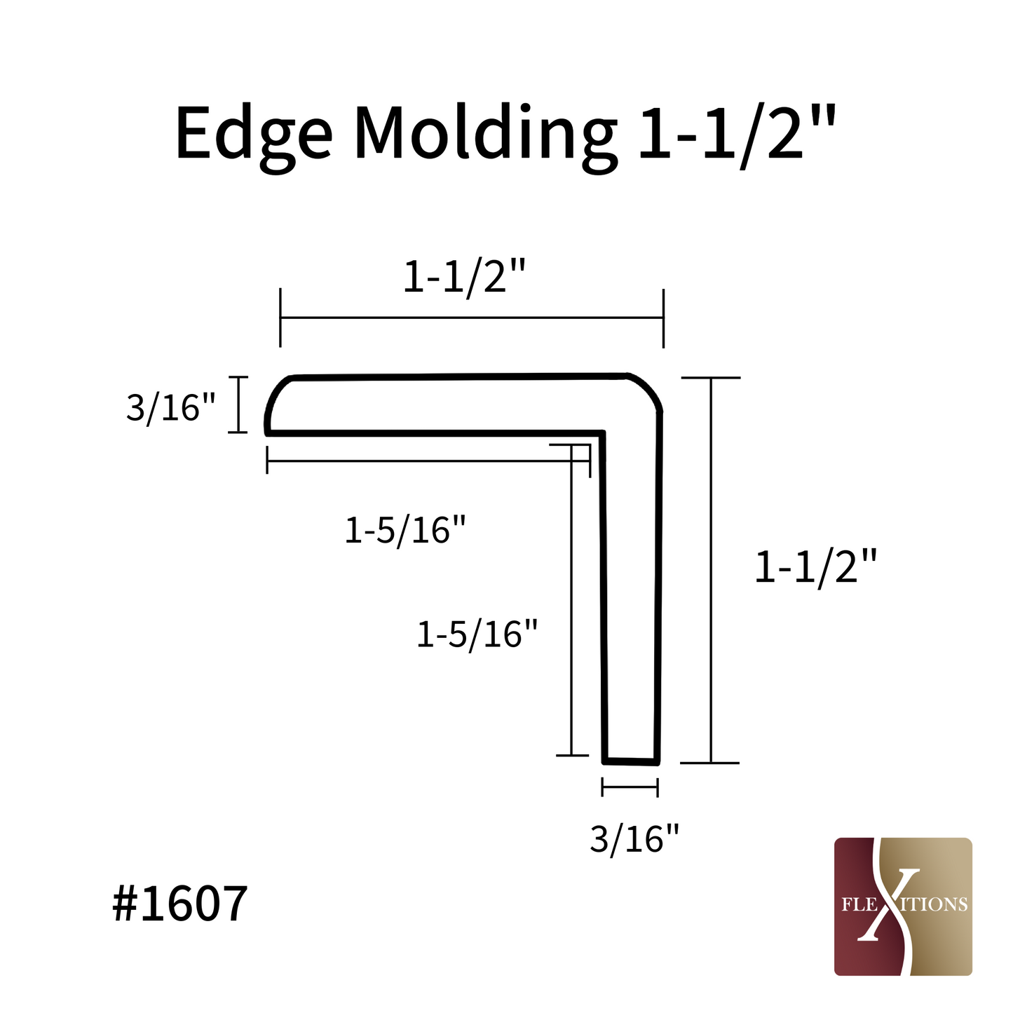 #1607 | Commercial 1-1/2" Edge Molding
