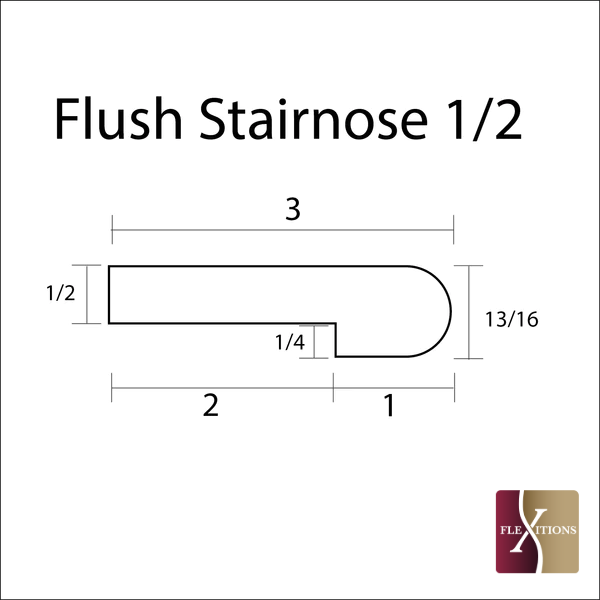 Flexible Stainable Flush Stair Nose 1/2"