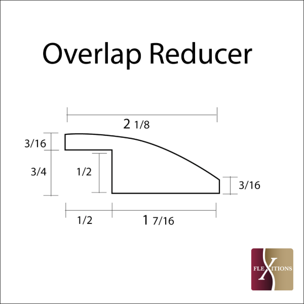 Stainable and flexible, 1/2" reducer strip or trim, for your vinyl and laminate floors.