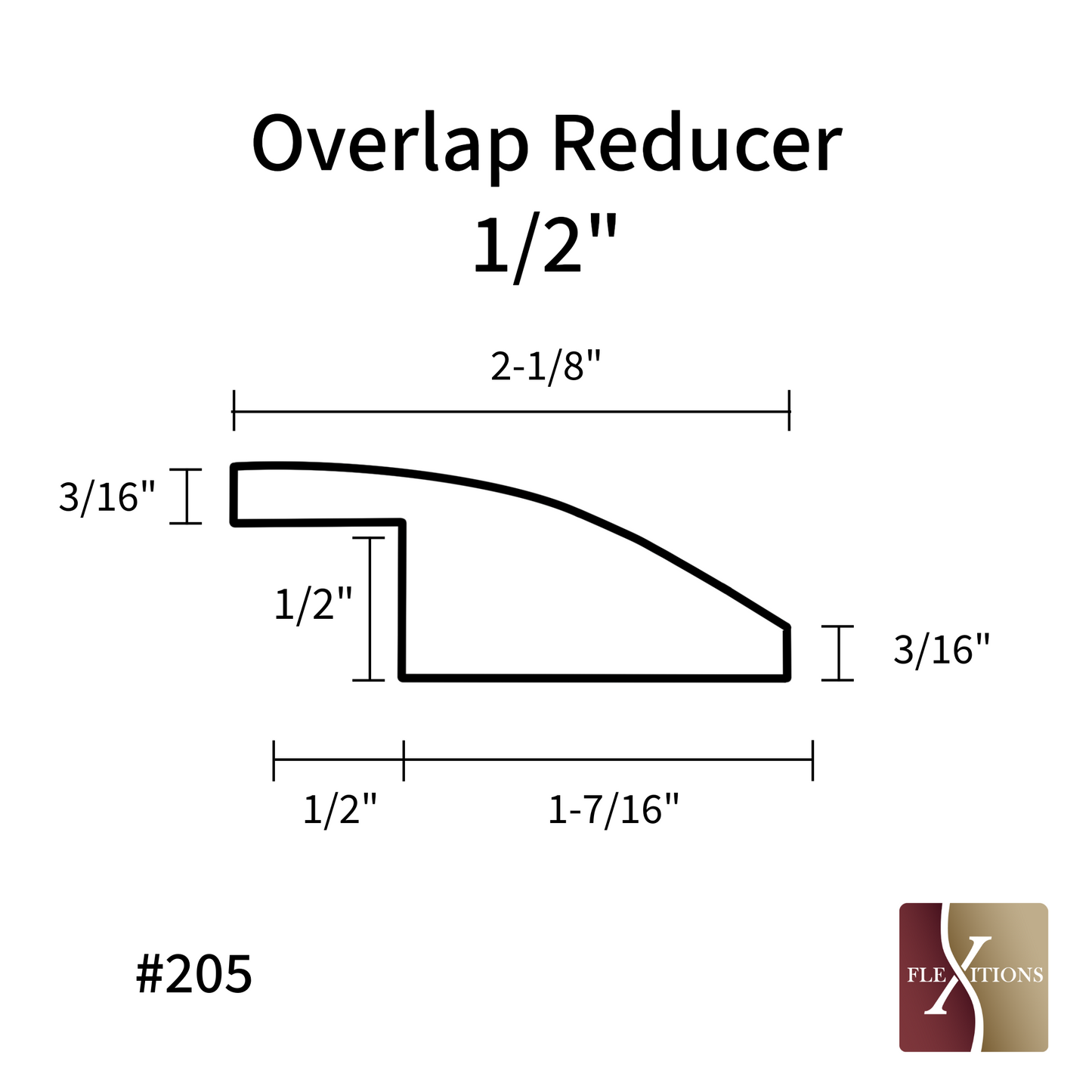 #205QS | Quick Ship 1/2" Overlap Reducer 84"