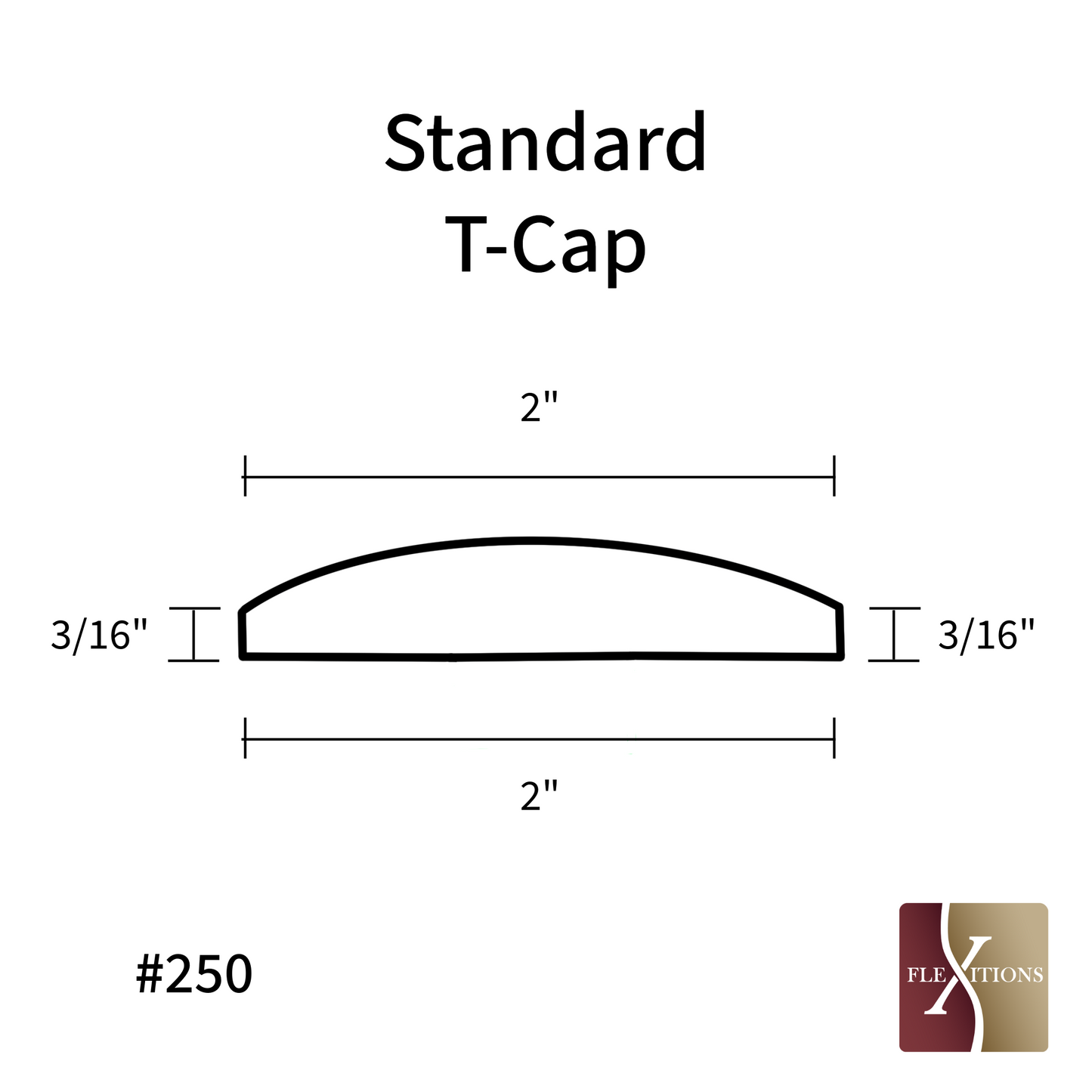 #250-14 | Moldura con tapa en T Flexitions de 168"