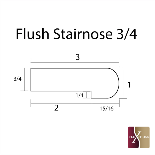 Stainable and flexible, 3/4" bullnose stair trim, for your vinyl and laminate floors.