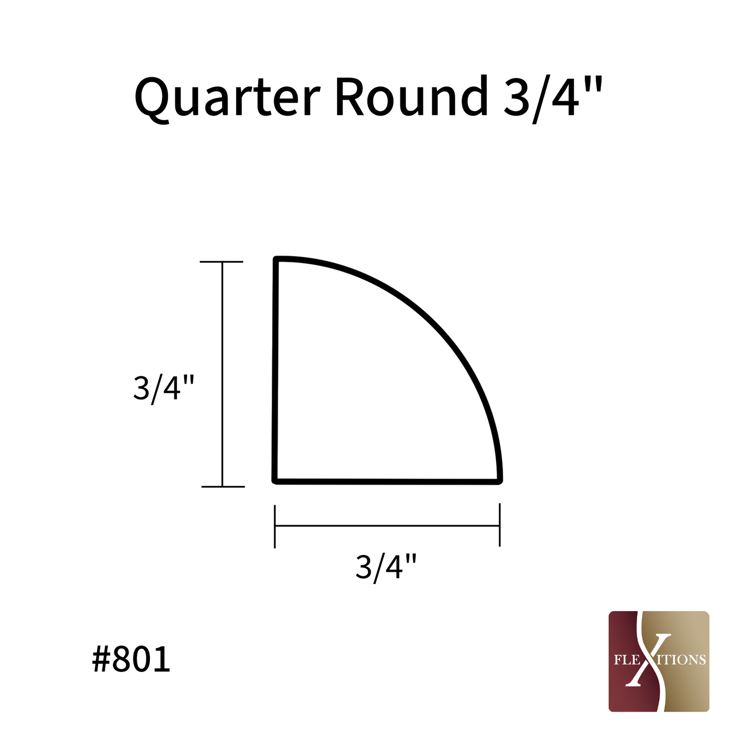 #801QS | Quick Ship 3/4" Quarter Round Molding 84"