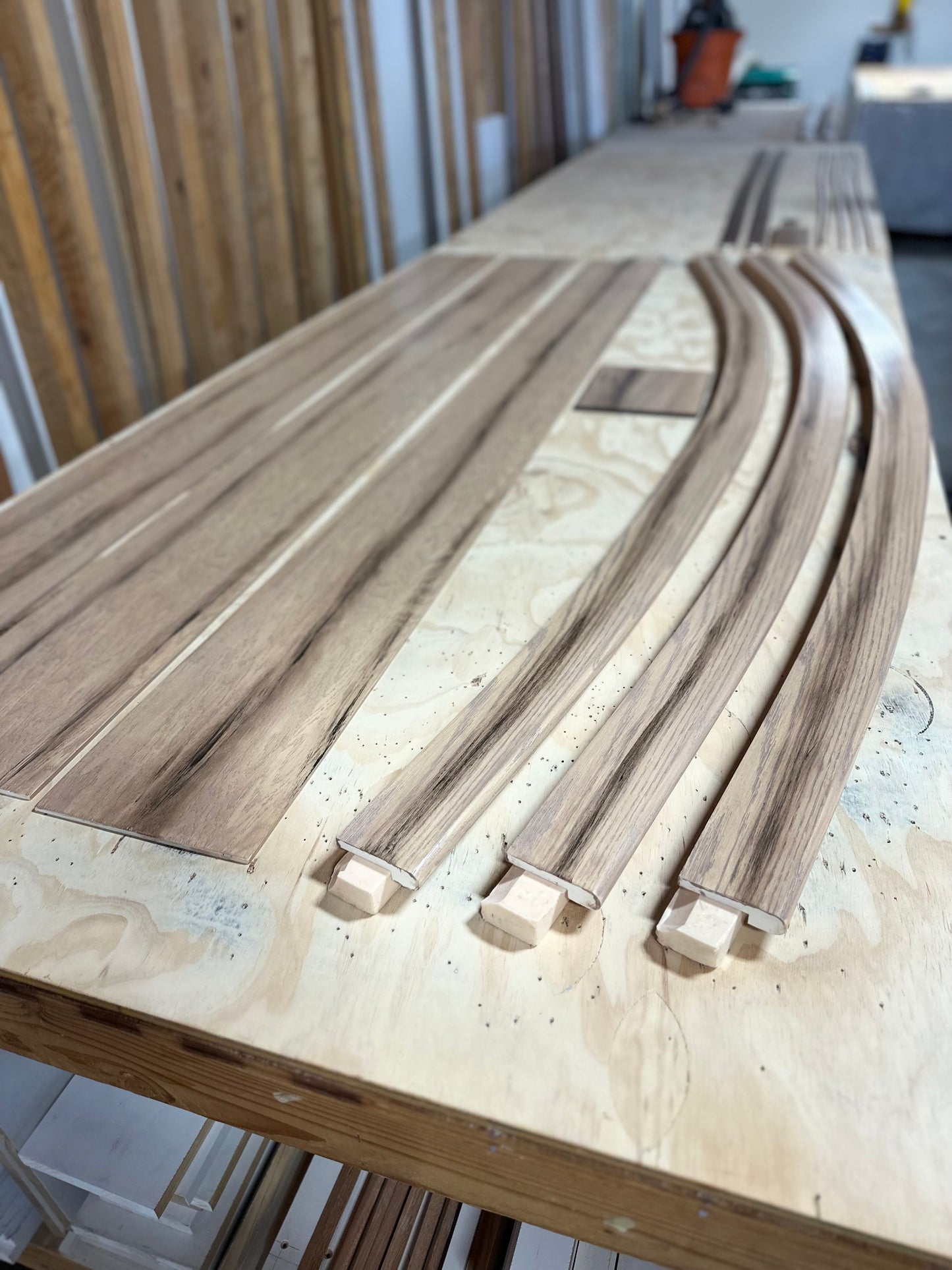 Flexible Stainable Moldings for curved flooring