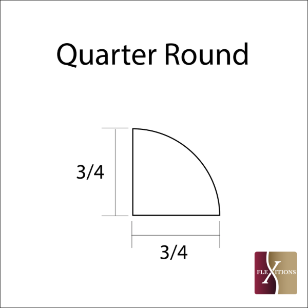 Stainable Flexible 3/4" Quarter Round Molding