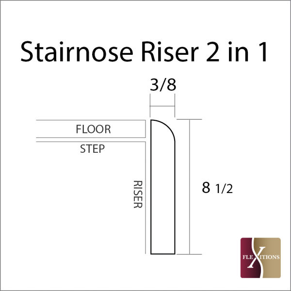 Stainable and flexible, combo bullnose stair trim, for your vinyl and laminate floors.