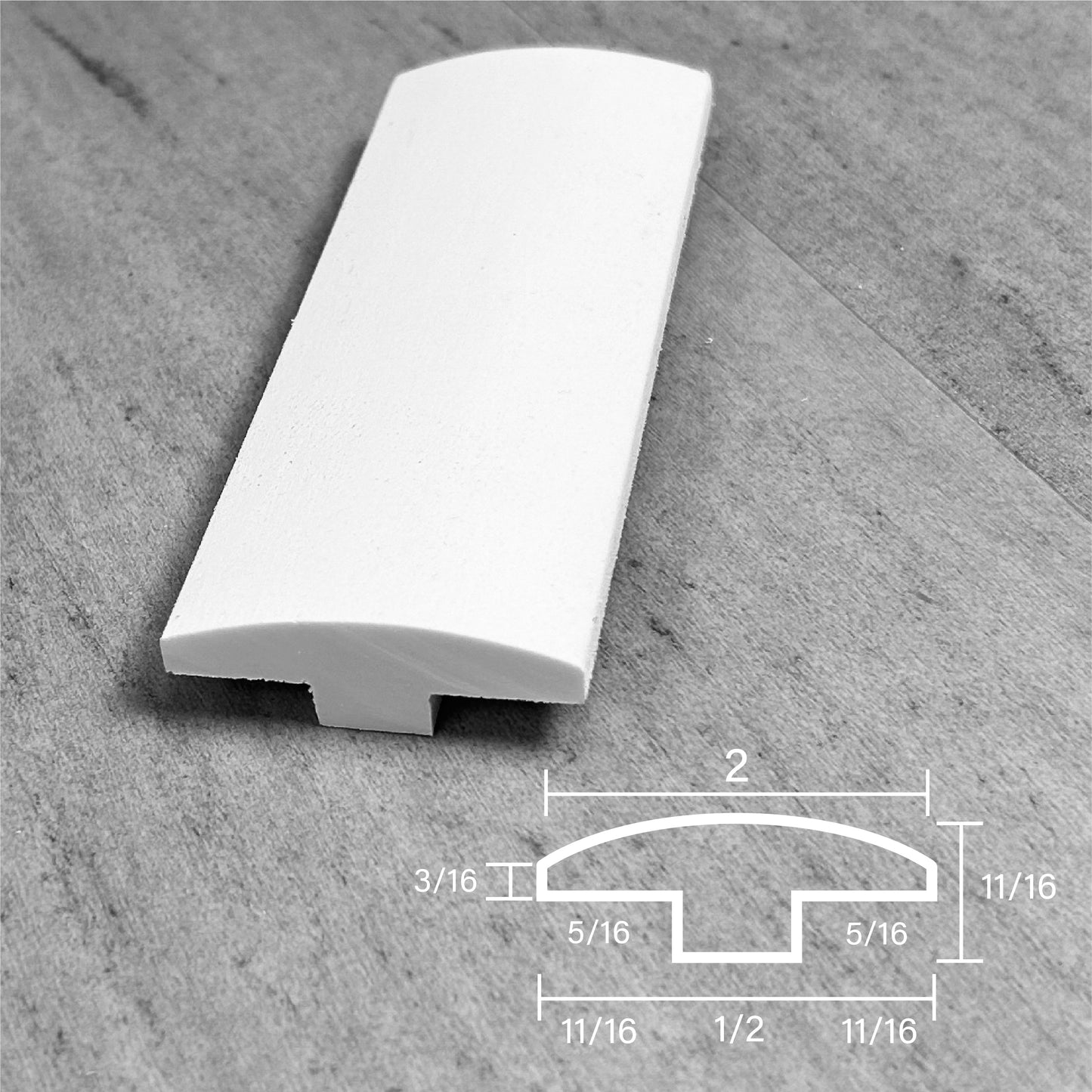 Stainable and flexible, 11/16" strip or trim, for your vinyl and laminate floors.