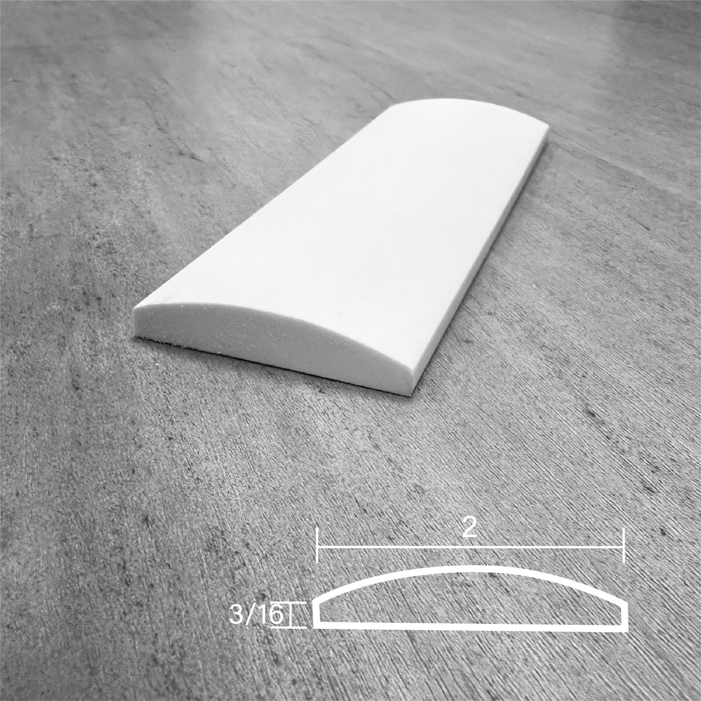 Stainable and flexible, 3/16" strip or trim, for your vinyl and laminate floors.