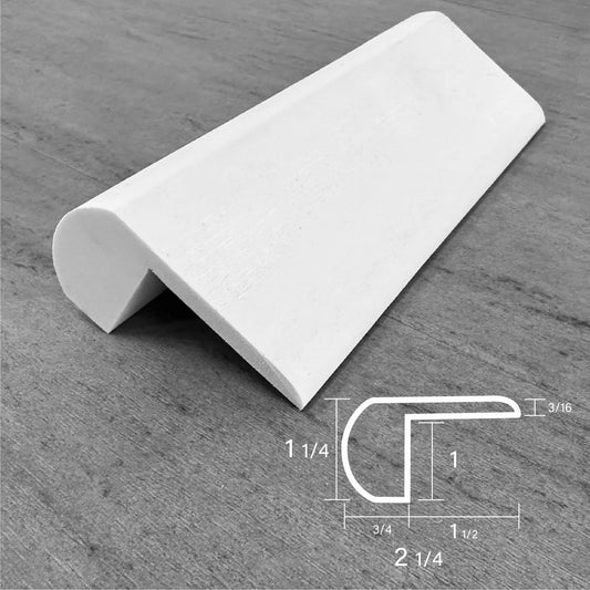 Stainable and flexible, 1" bullnose stair trim, for your vinyl and laminate floors.