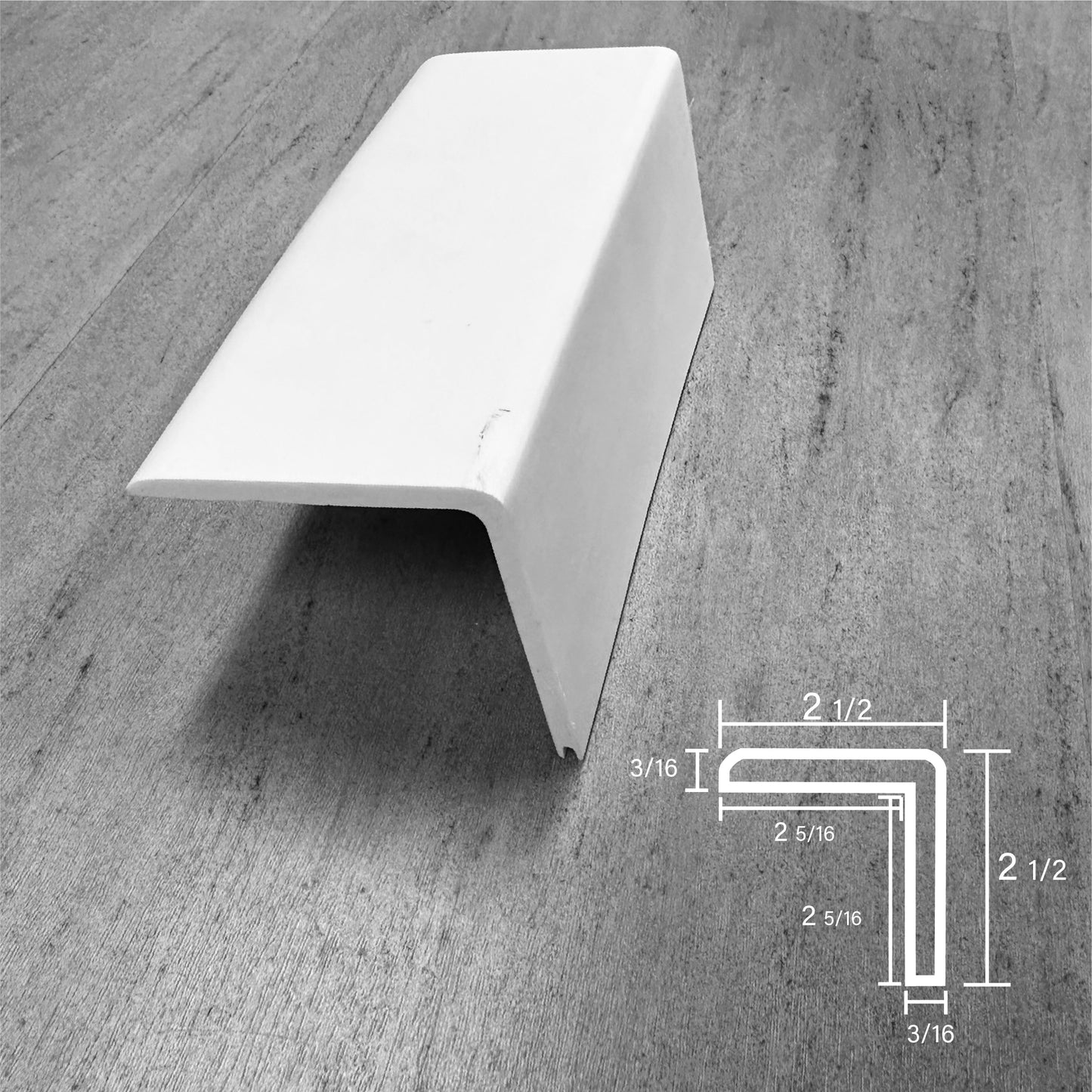 #1609 | Commercial 2-1/2" Edge Molding 120"