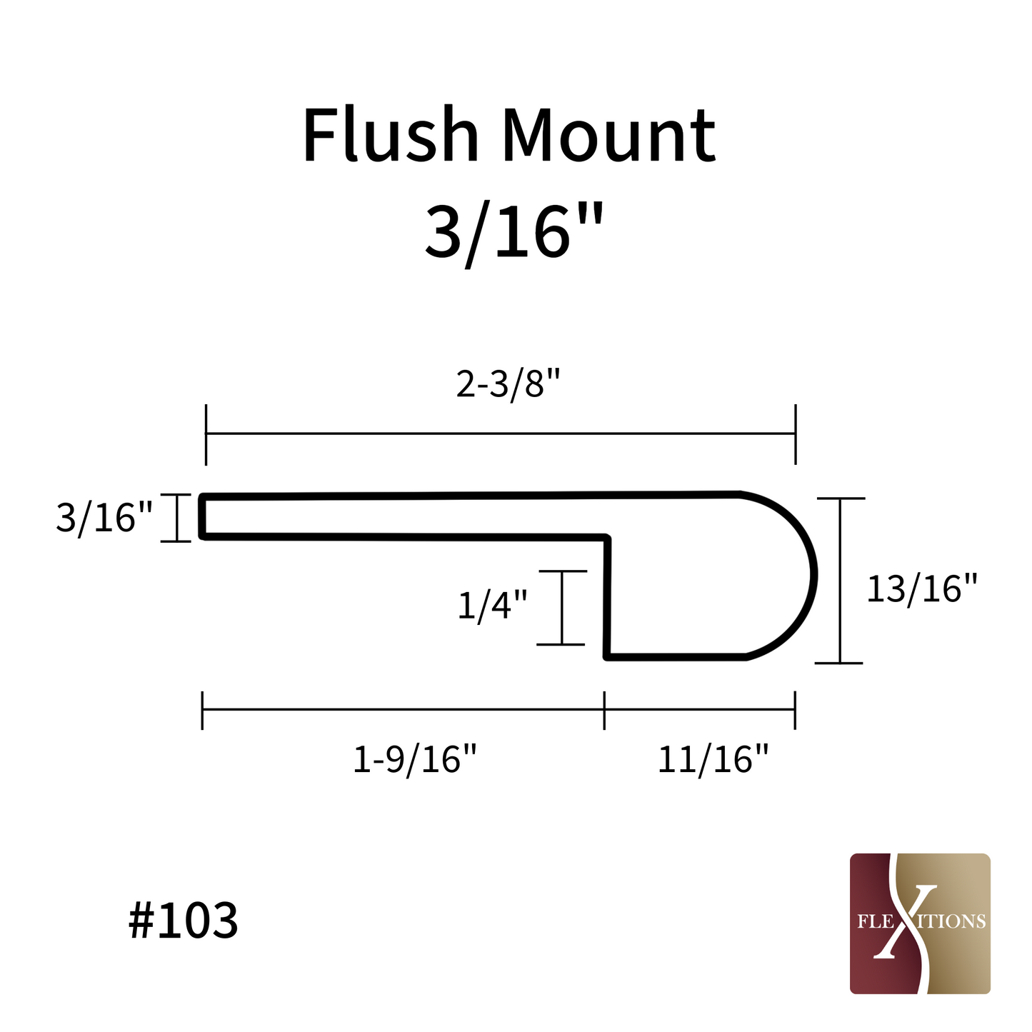 #103QS | Quick Ship 3/16" LVT Flush Mount Stair Nose