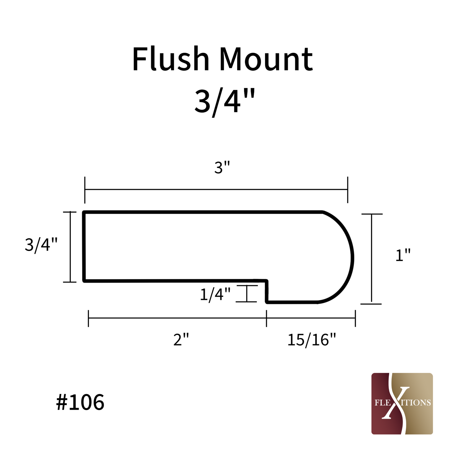 #106 | Flexitions 3/4" Flush Mount Stair Nose