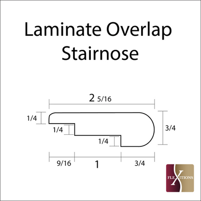 Flexible Stainable 1/4" Overlap Stair Nose for Rounded or Curved steps