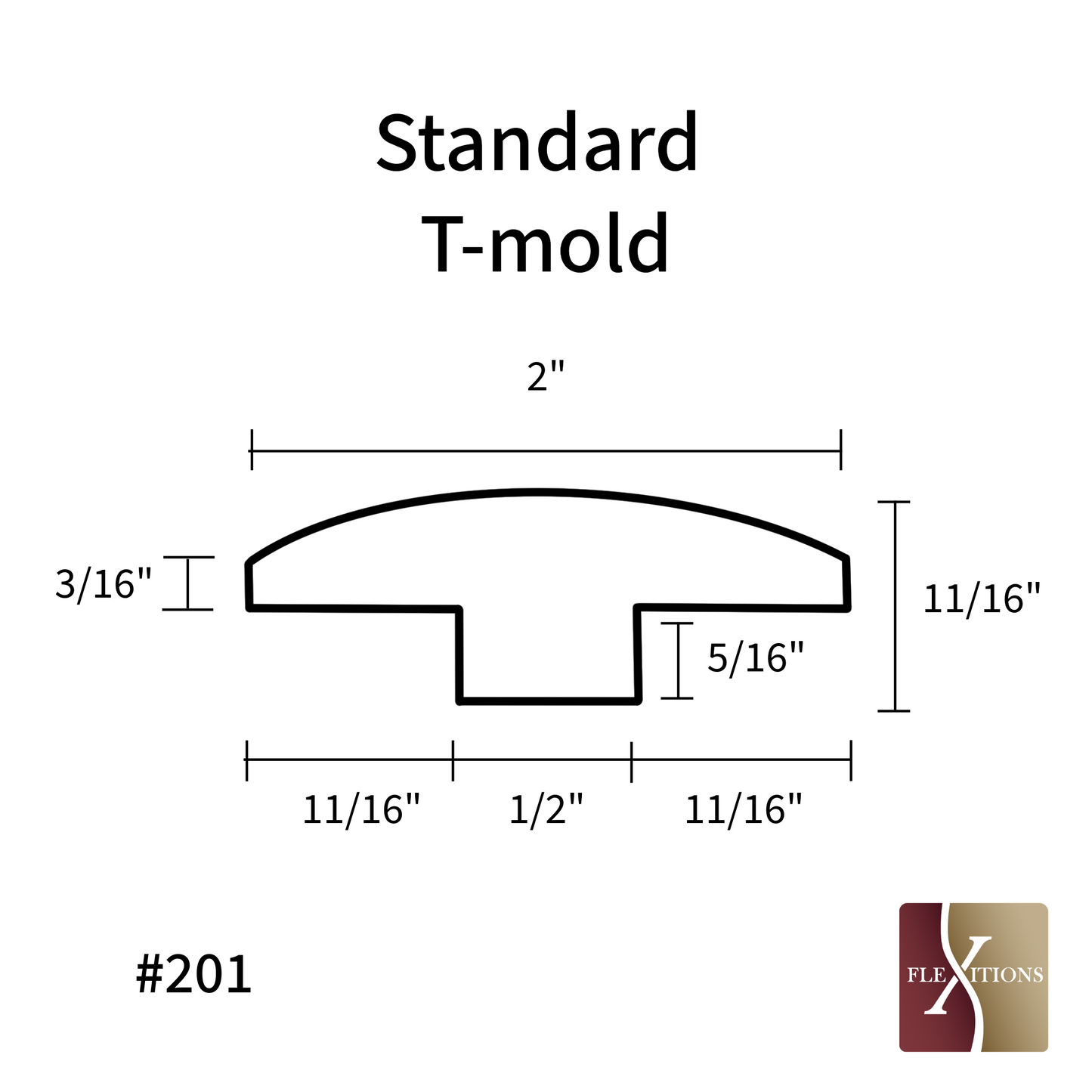 #201QS | Quick Ship Standard T-Molding 84"