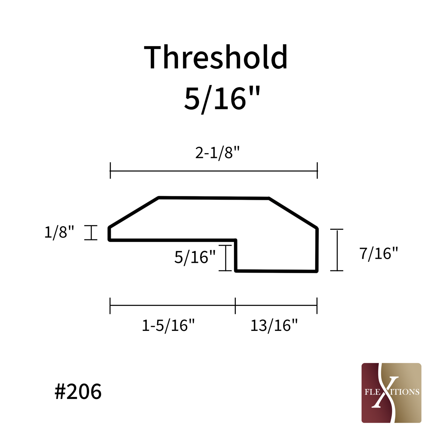 #103 | Tapa de extremo/umbral flexible teñible Flexitions 84"