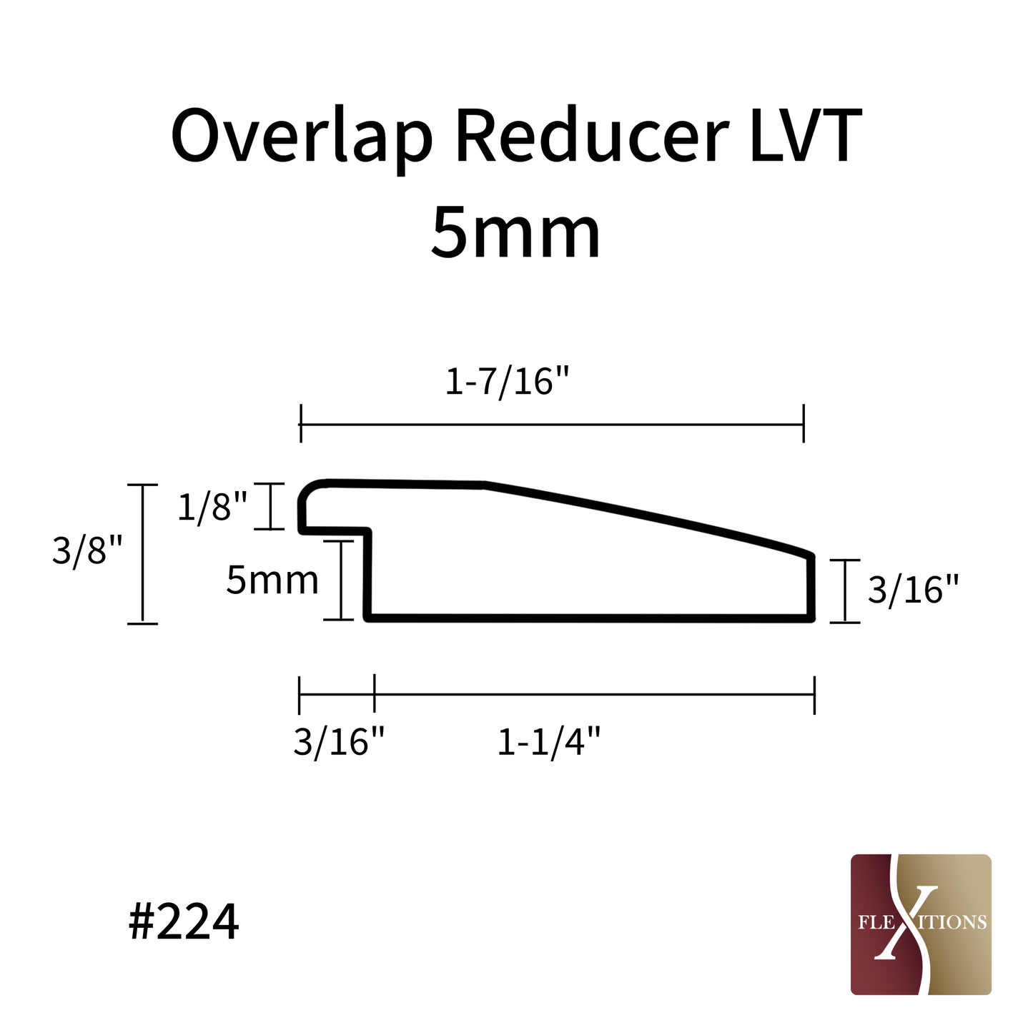 #224-7 | Reductor de superposición Flexitions de 5 mm para LVT de 84"