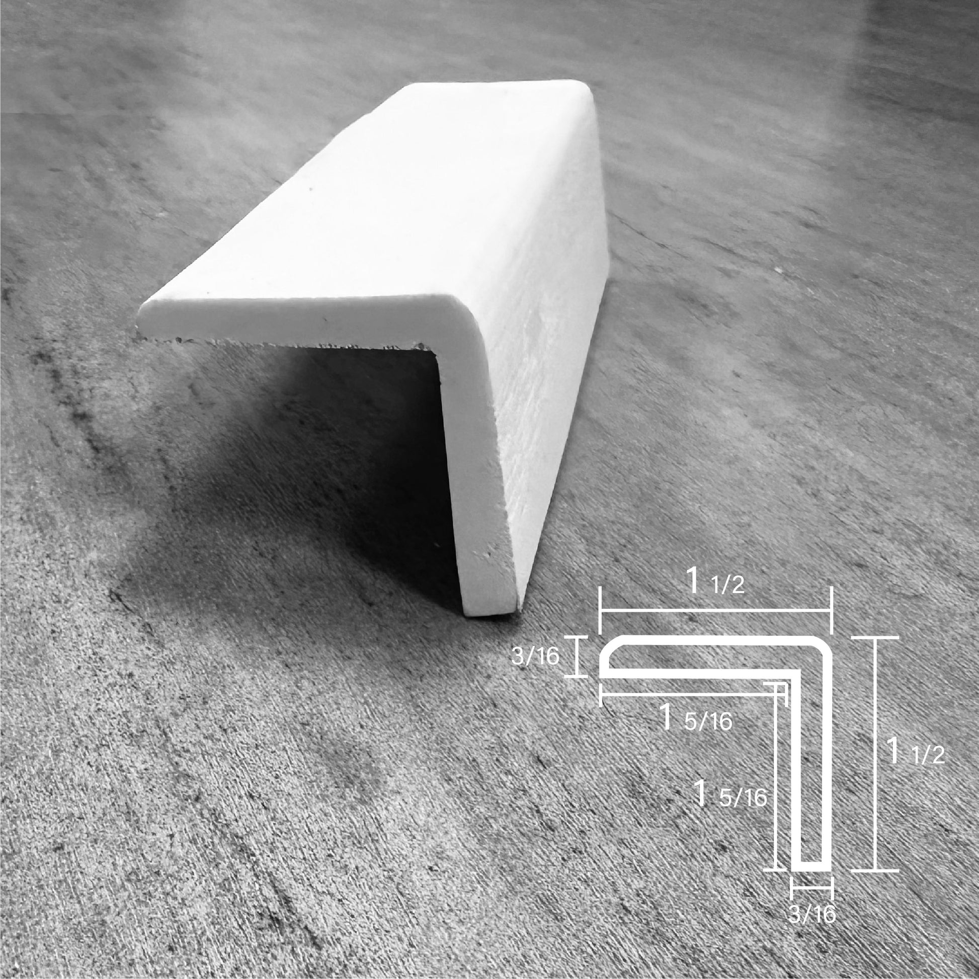 Stainable and flexible, 1 1/2" bullnose stair trim, for your vinyl and laminate floors