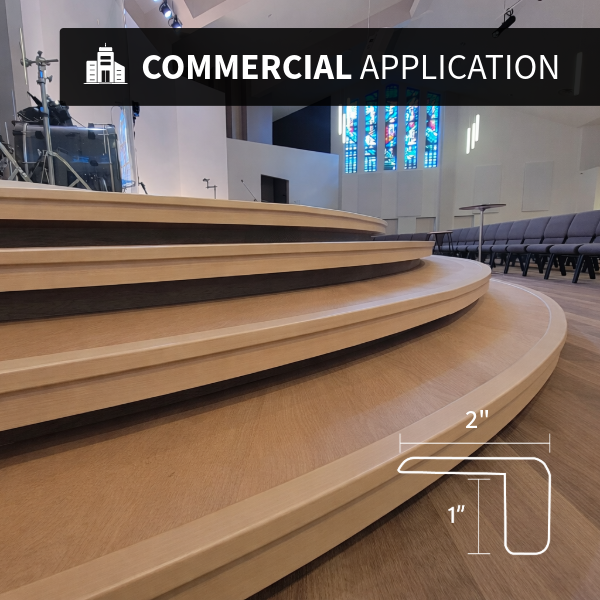 #1129 | 1" Top-Mount² Stair Nose (Square Bullnose)