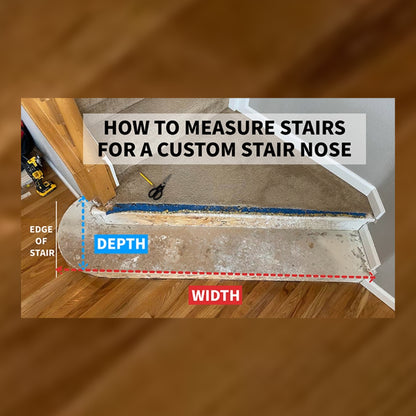 how to measure for Custom Stair Nosing Flexible Stainable Transitions for curved stairs