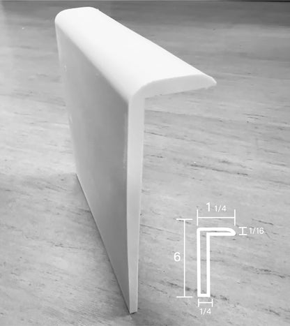 Stainable and flexible, combo bullnose stair trim, for your vinyl and laminate floors.