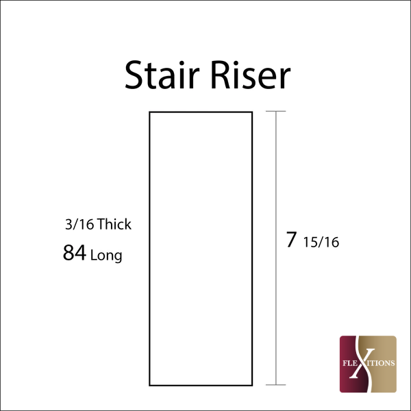 Stainable and flexible, 8" bullnose stair trim, for your vinyl and laminate floors.