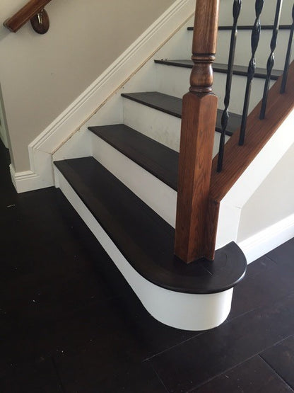 Curved Stair Nosing custom color match flexible stainable stair nosing for curved or bent stairs